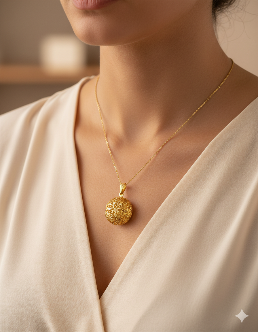 DIJE DE RELICARIO M6 ORO LAMINADO