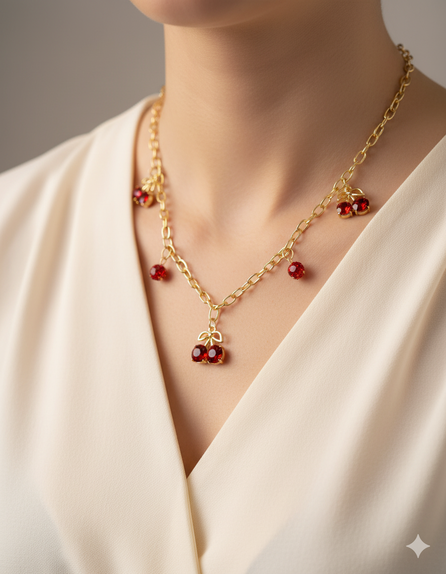 Collar con dije de Fruta M4 - Oro laminado