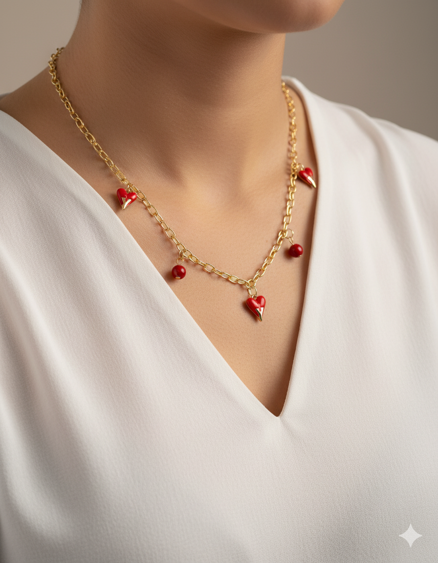 Collar con dije de Fruta M9 - Oro laminado