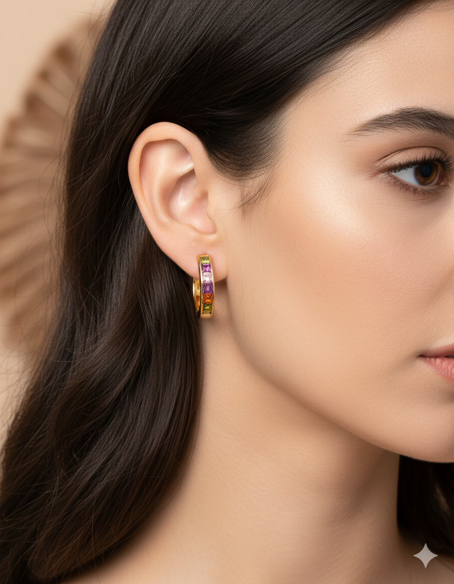 ARETES PAQUETE DE 12 ORO LAMINADO M8