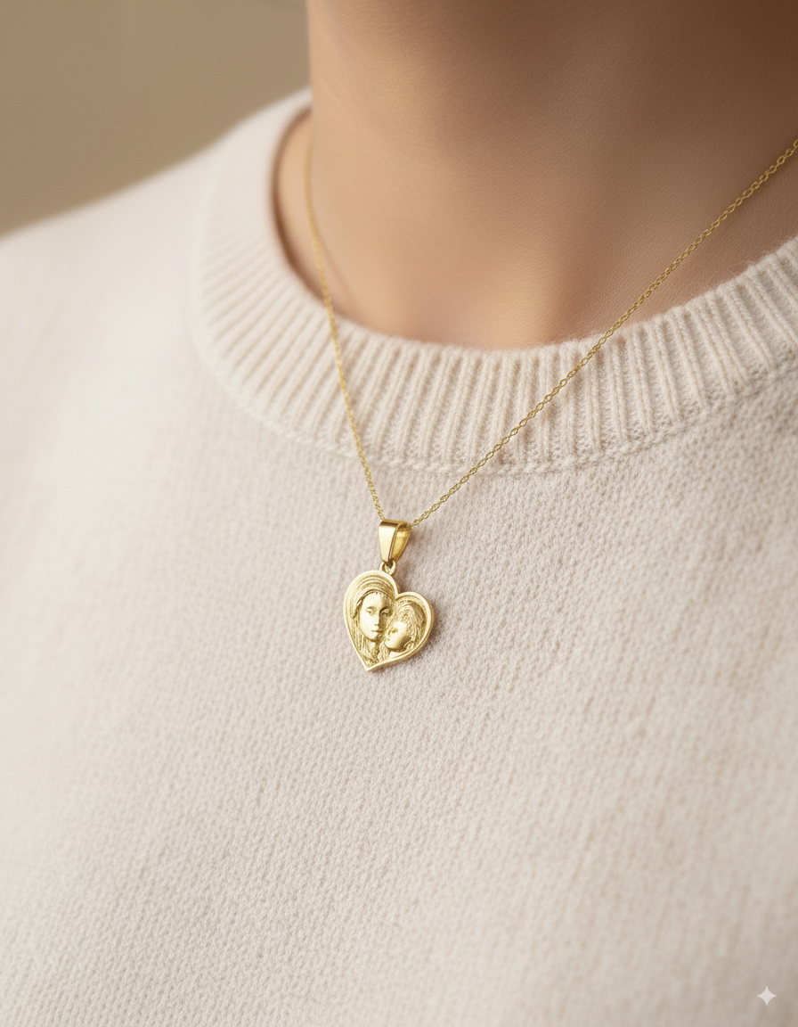 Dije de Corazon M20 - Oro Laminado