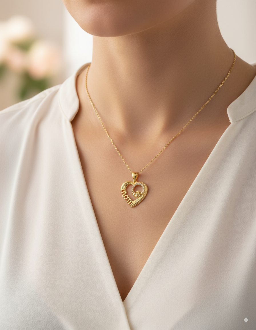 Dije de corazon de mama M169 - Oro laminado