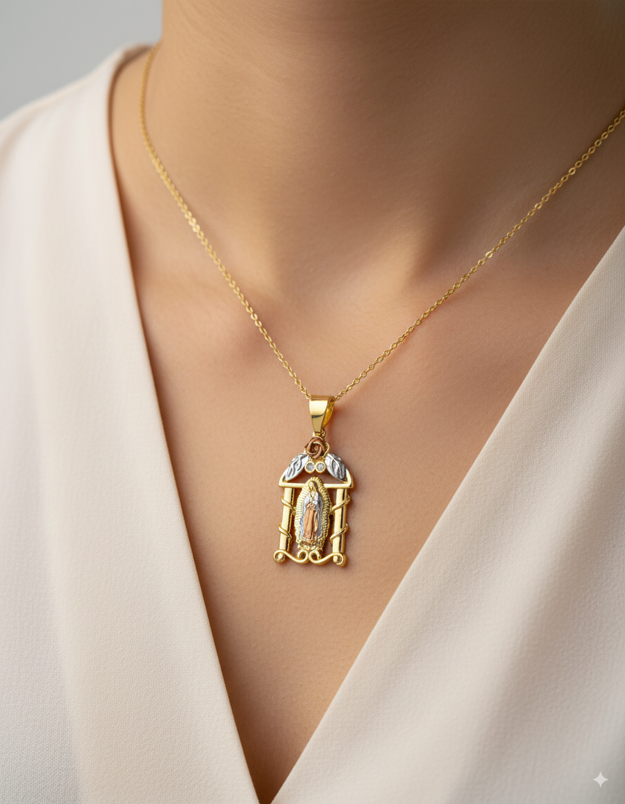 Dije de la virgen de guadalupe M176 - Oro laminado