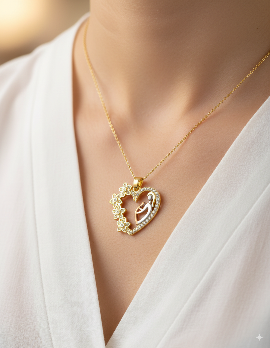 Dije de corazon M177 - Oro laminado
