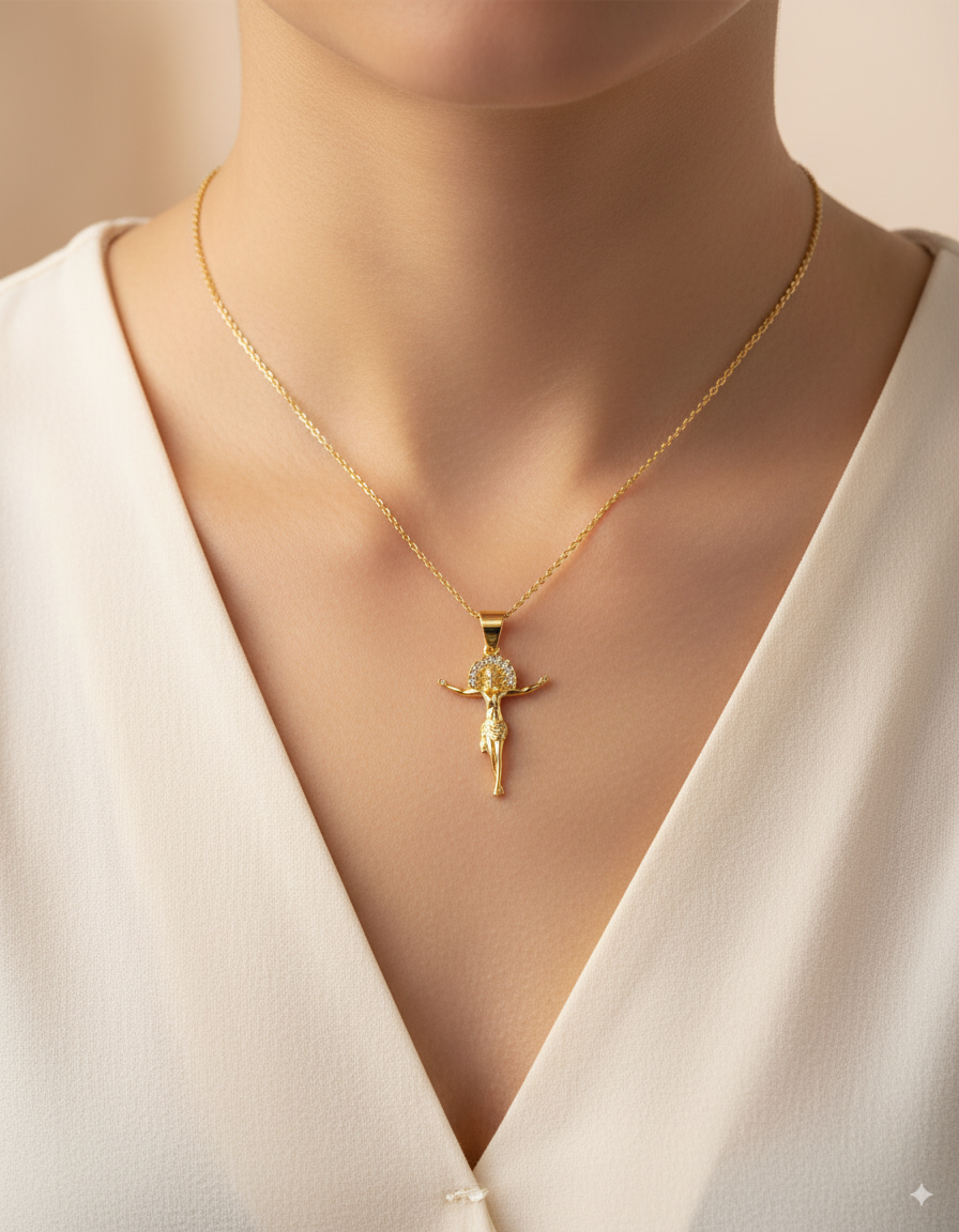 Dije de Cristo M189 - Oro laminado