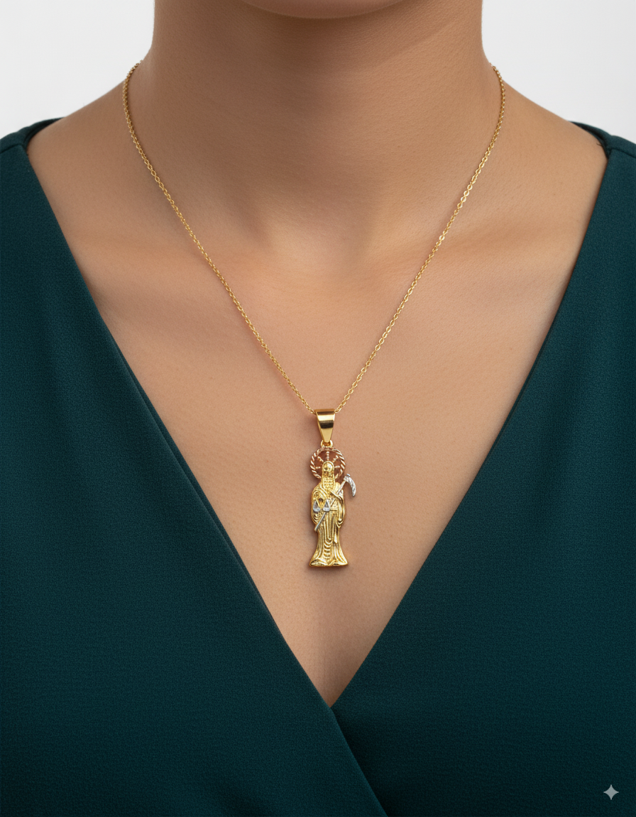 Dije de la Santa Muerte M68 - Oro Laminado