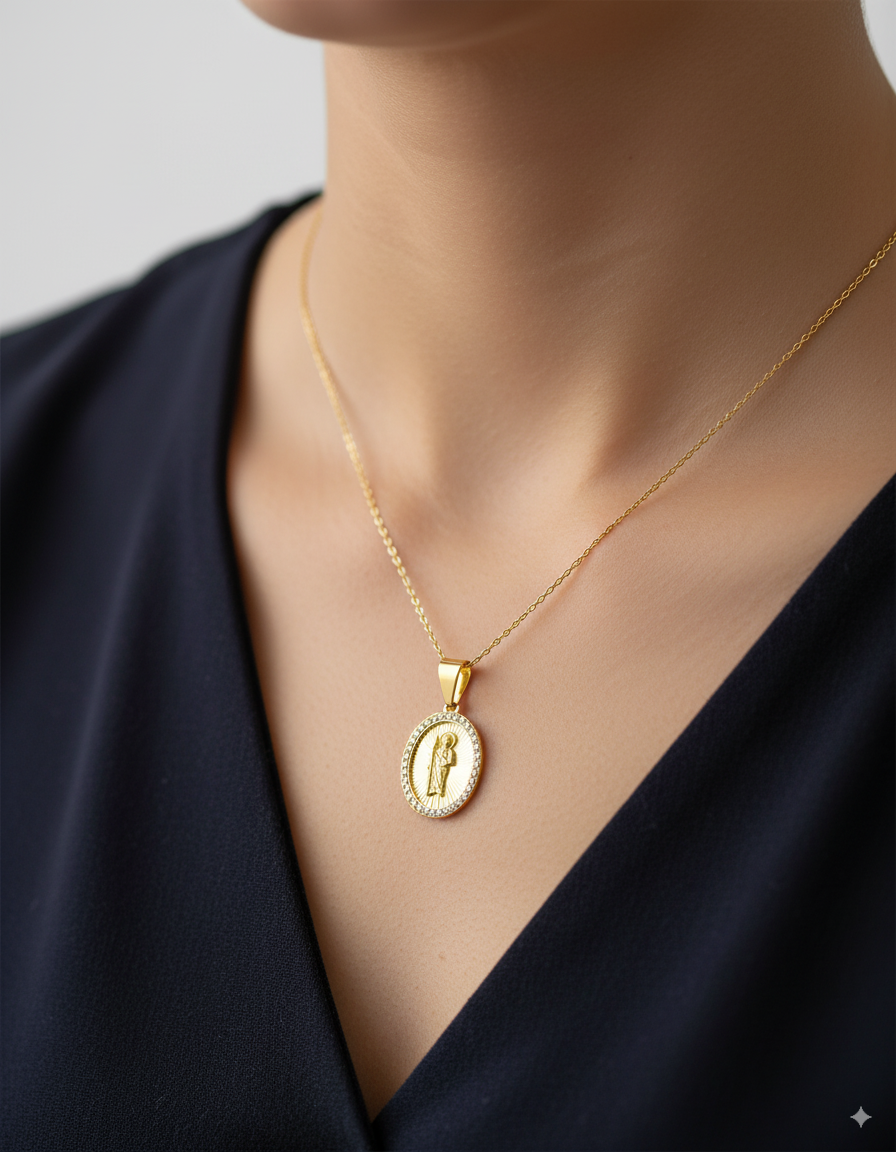 Dije de San Judas Tadeo M76- Oro Laminado