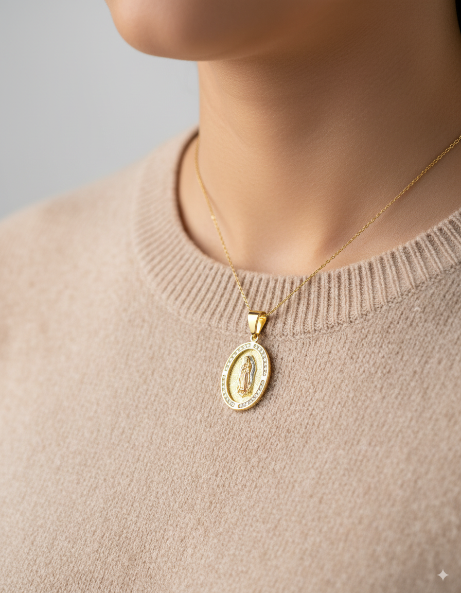 Dije de la Virgen de Guadalupe M88 - Oro Laminado