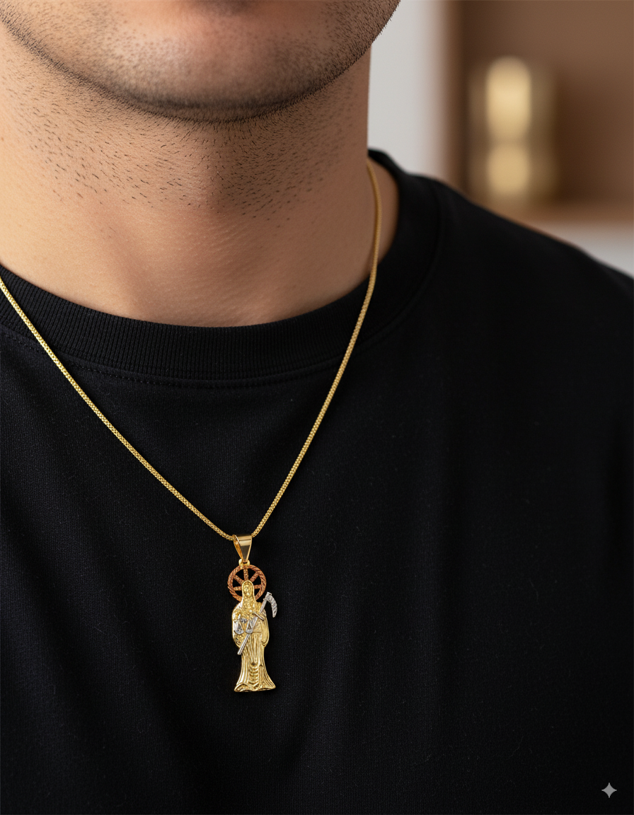 Dije de la Santa Muerte M102 - Oro Laminado