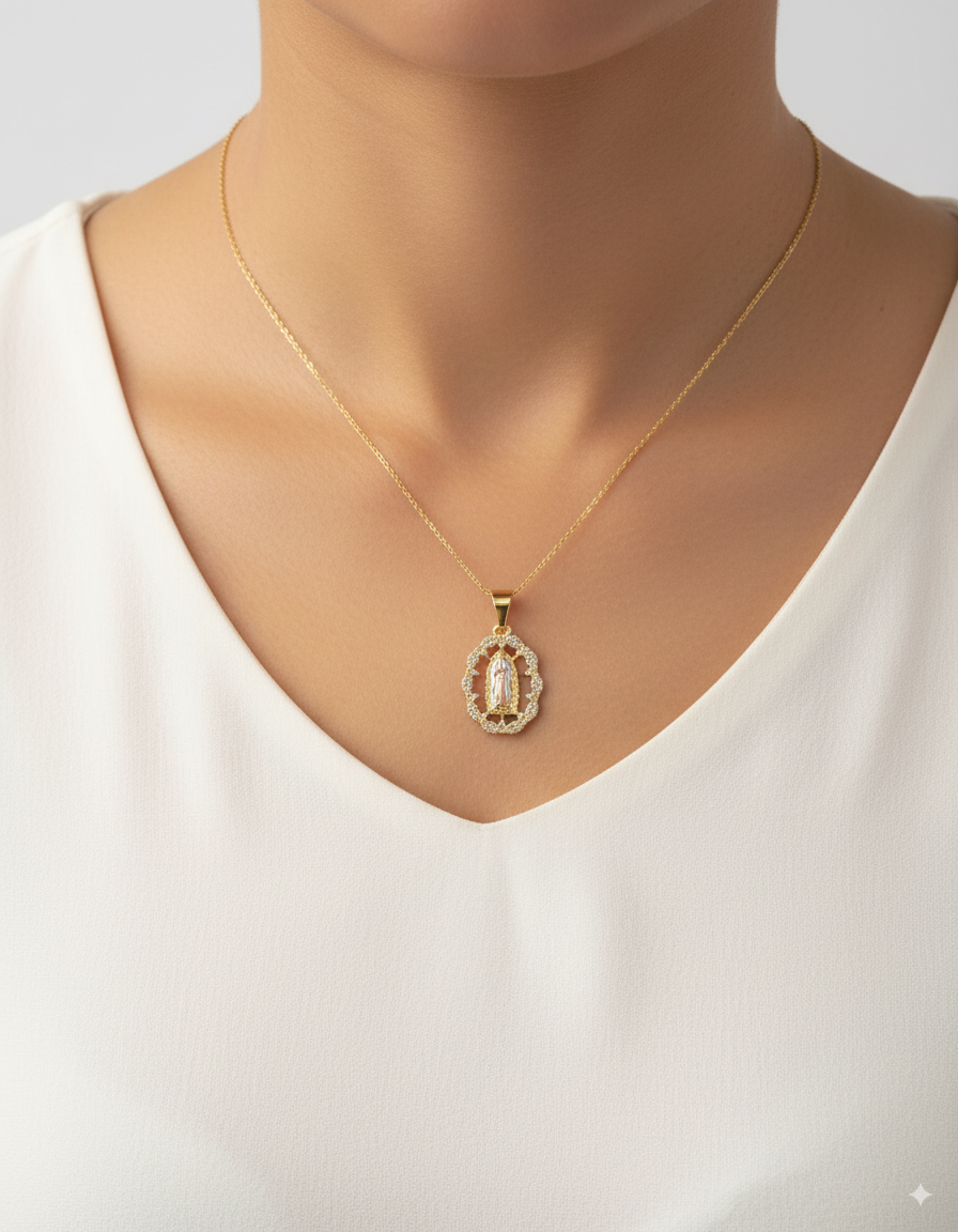Dije de la Virgen de Guadalupe M119 - Oro Laminado