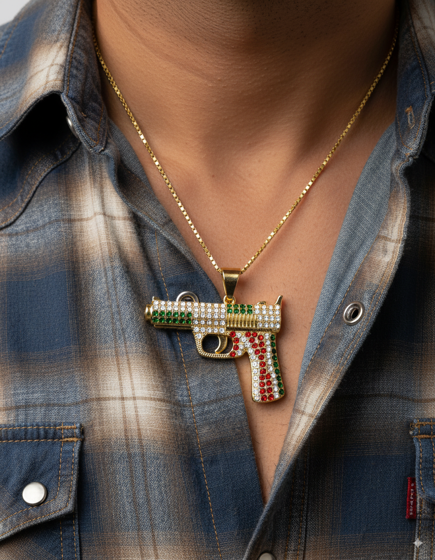 Dije de Pistola M124 - Oro Laminado