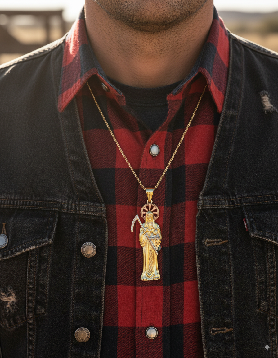Dije de la Santa Muerte M126 - Oro Laminado