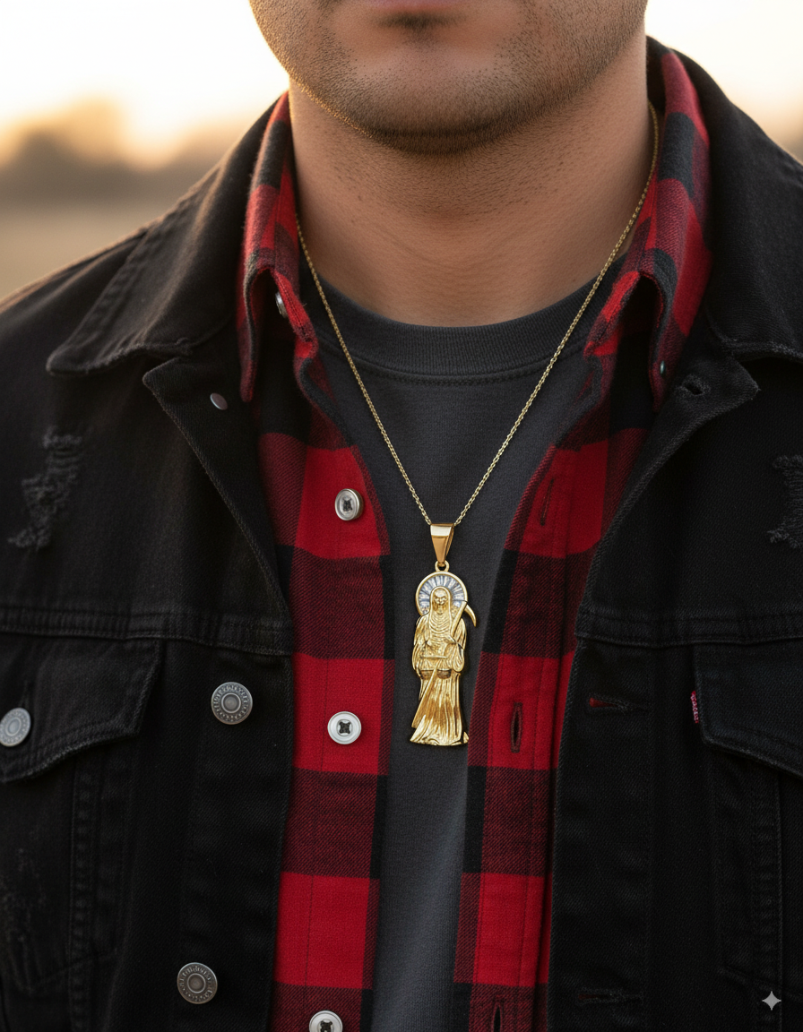 Dije de la Santa Muerte M127 - Oro Laminado