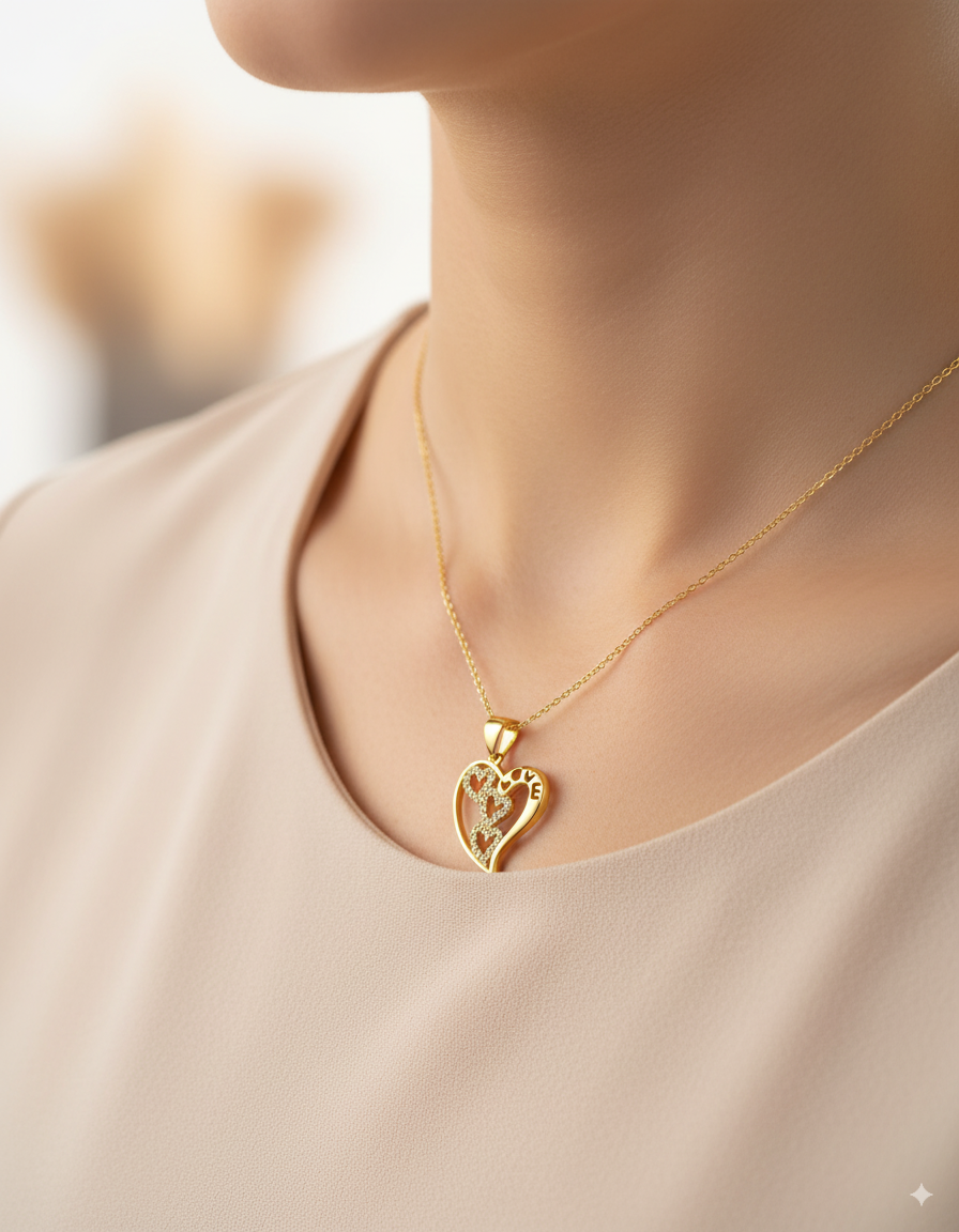 Dije de Corazon M127 - Oro Laminado