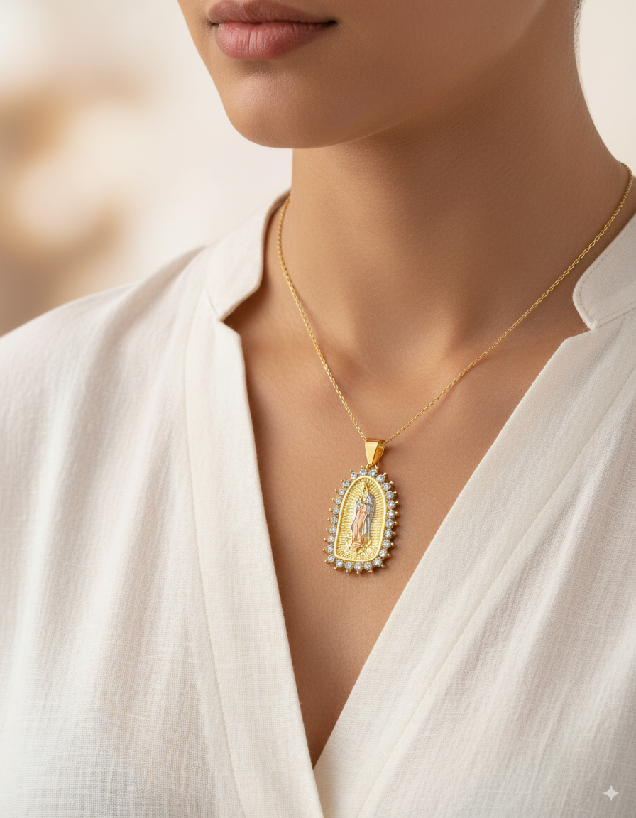 Dije de la Virgen de guadalupe M129 - Oro Laminado