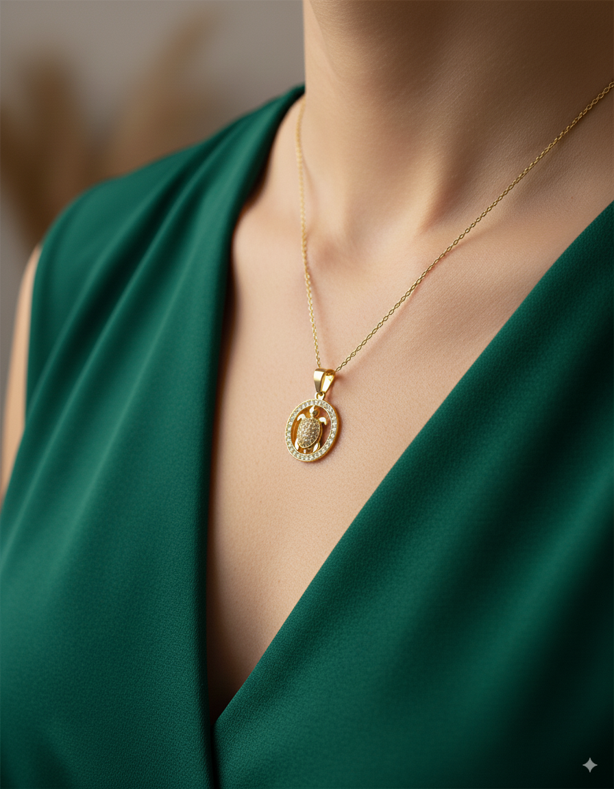 Dije de Tortuga M137 - Oro Laminado