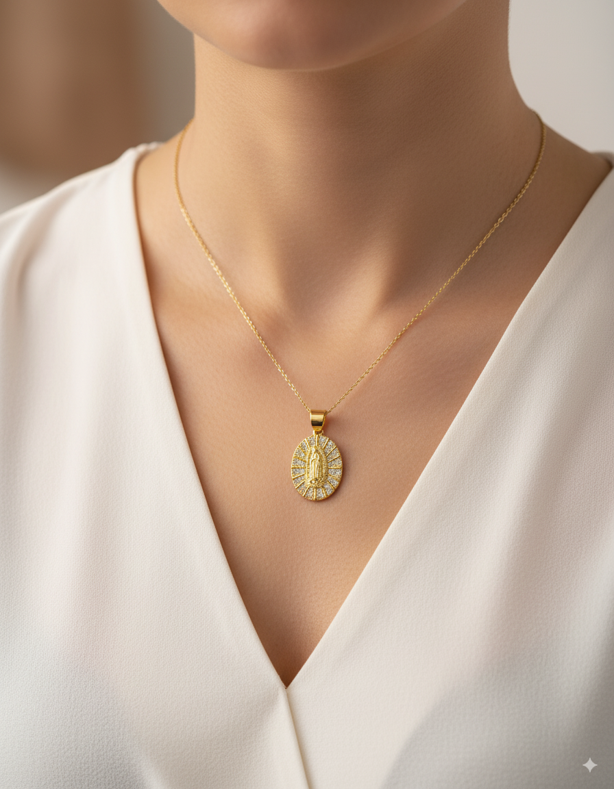 Dije de la virgen de guadalupe M144 - Oro Laminado