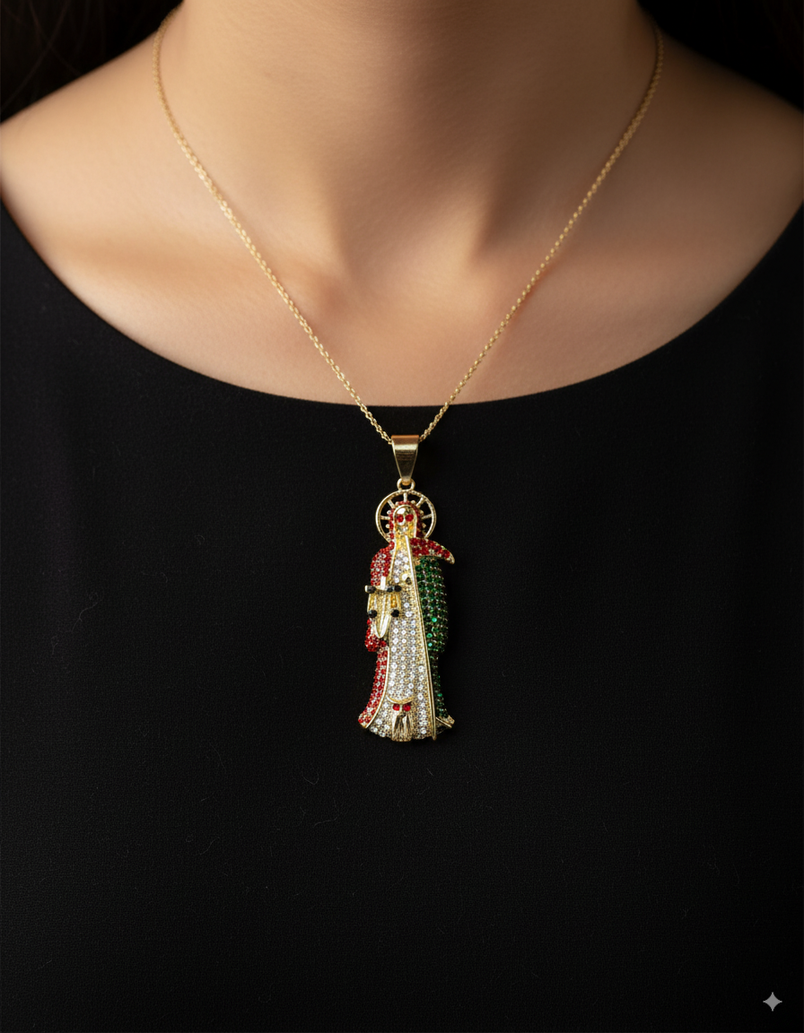Dije de la santa muerte M153 - Oro Laminado