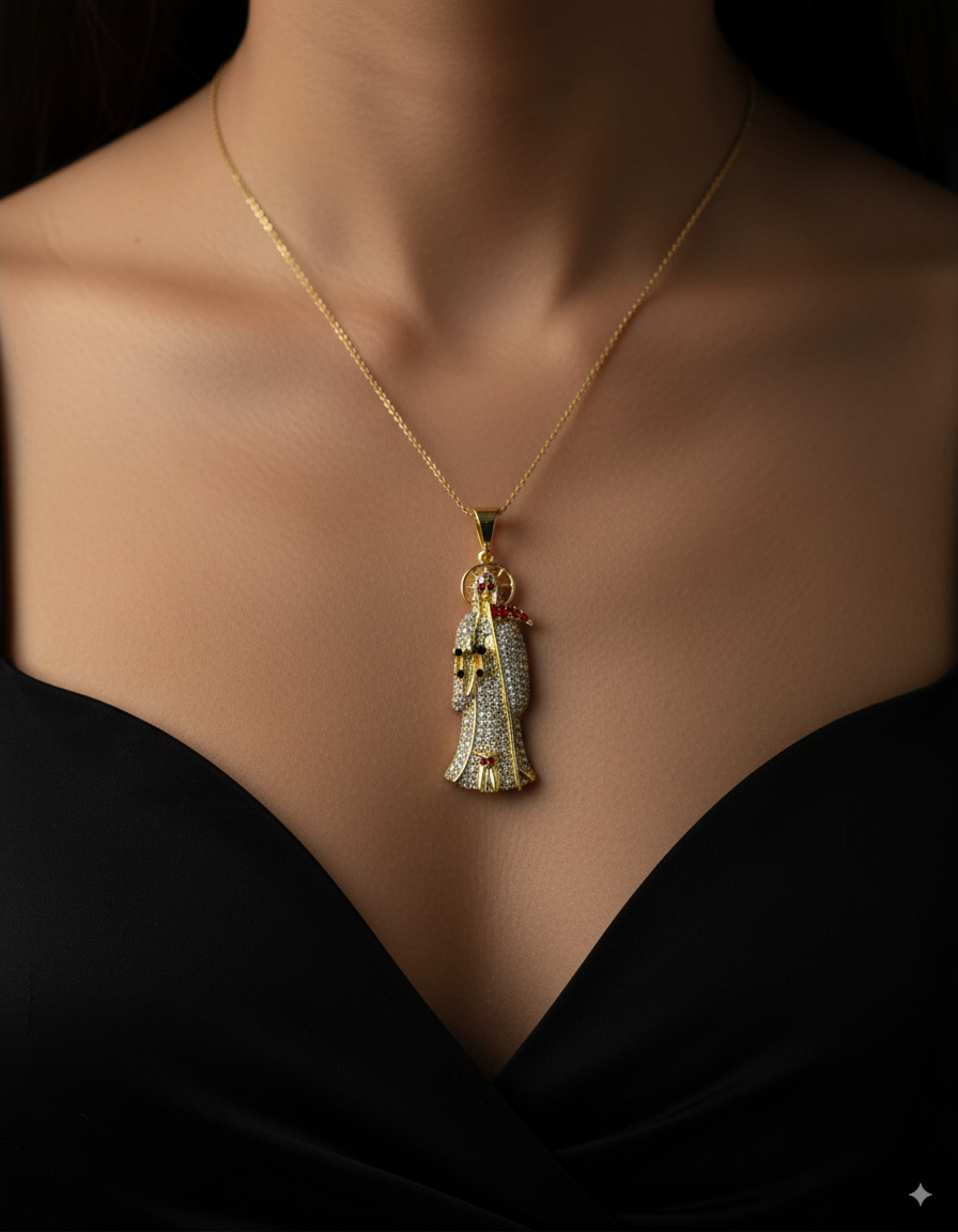 Dije de la santa muerte M154 - Oro Laminado