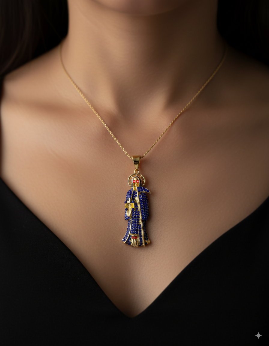 Dije de la santa muerte M155 - Oro Laminado