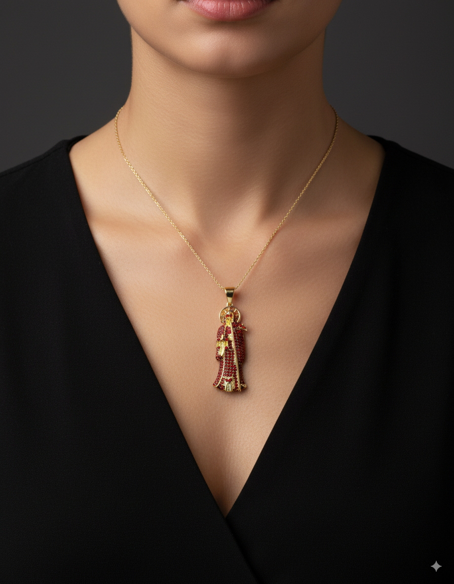 Dije de la santa muerte M158 - Oro laminado