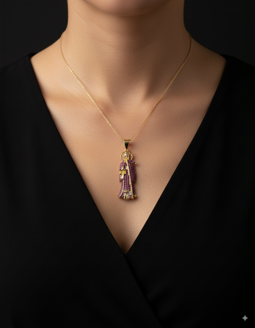 Dije de la santa muerte M159 - Oro laminado