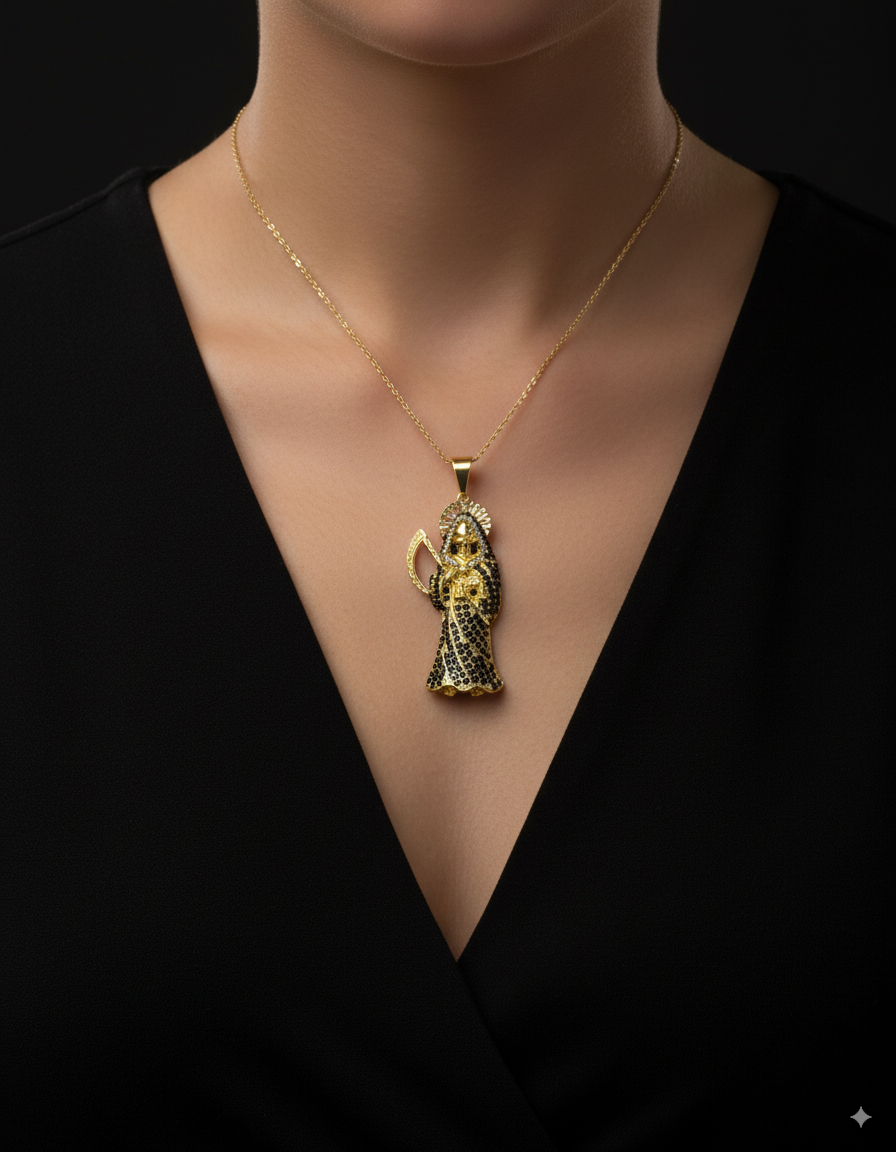 Dije de la santa muerte M160 - Oro laminado