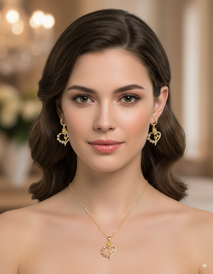 Conjunto dorado de Corazon M16 Oro Laminado