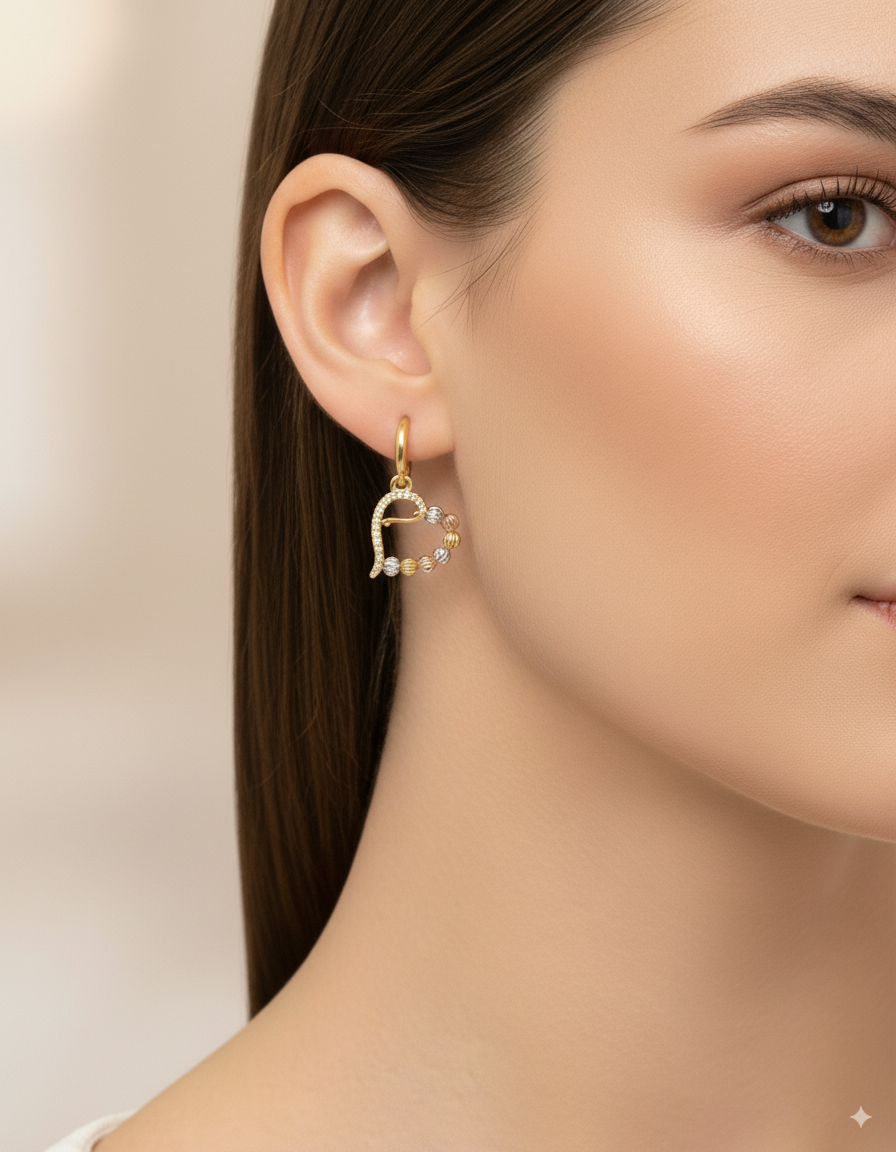 Conjunto dorado de Corazon M25 Oro Laminado