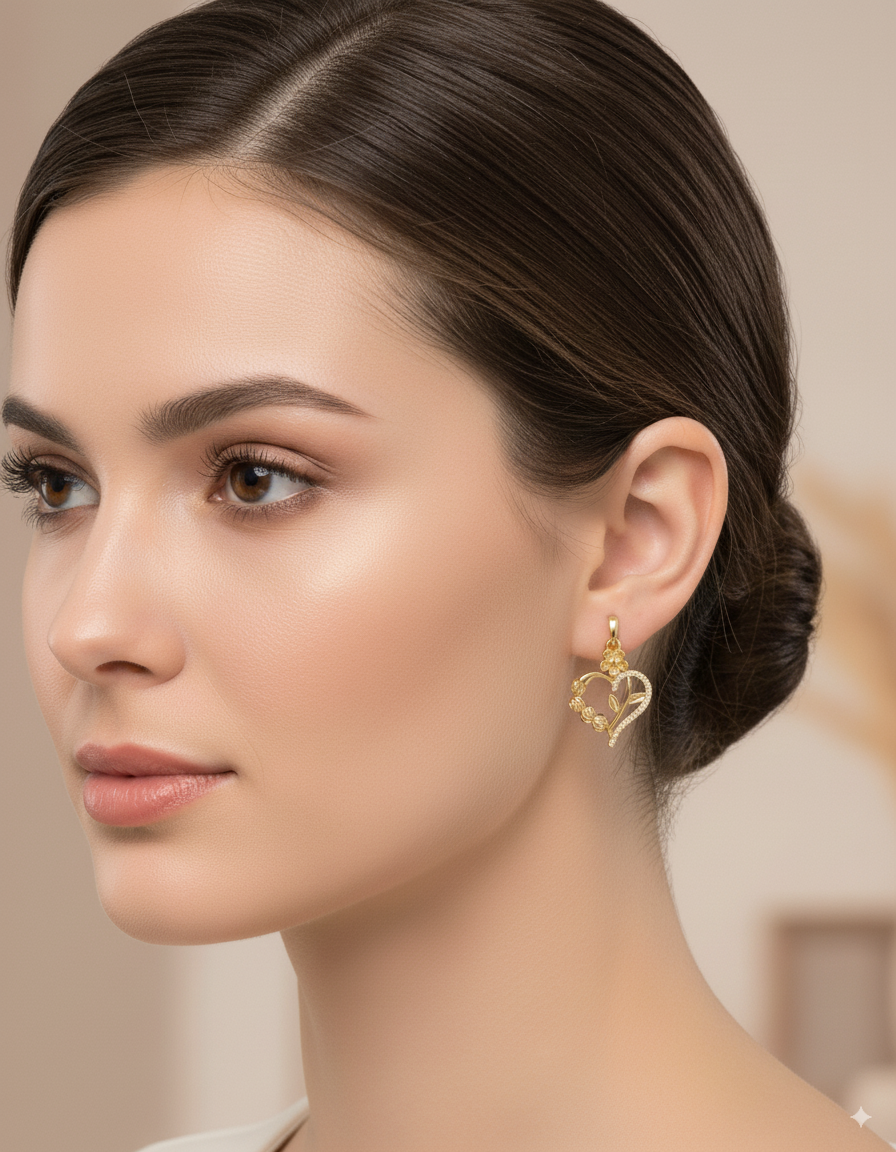 Conjunto dorado de Corazon M27 Oro Laminado
