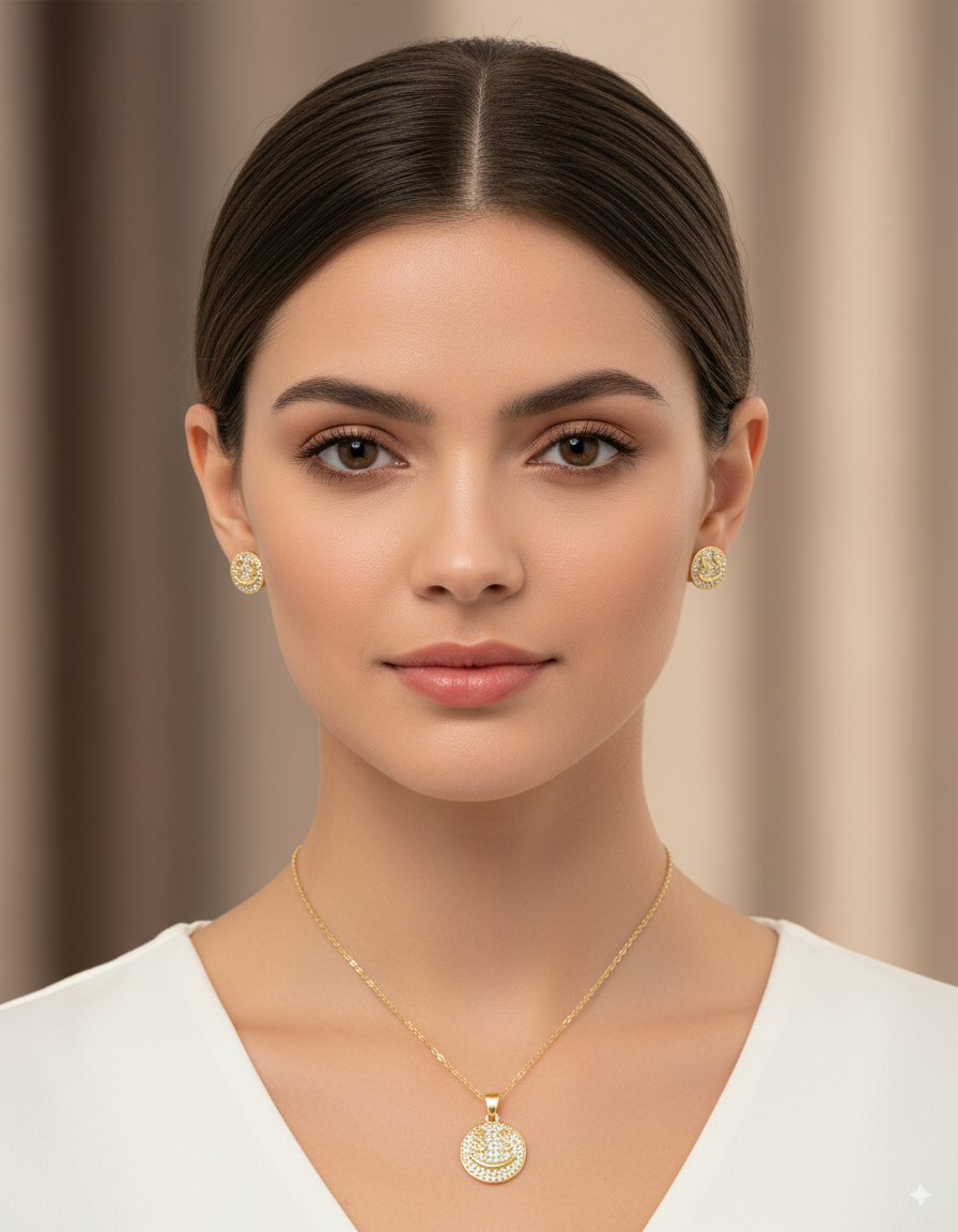 Conjunto dorado de carita sonriente M1 Acero Inoxidable