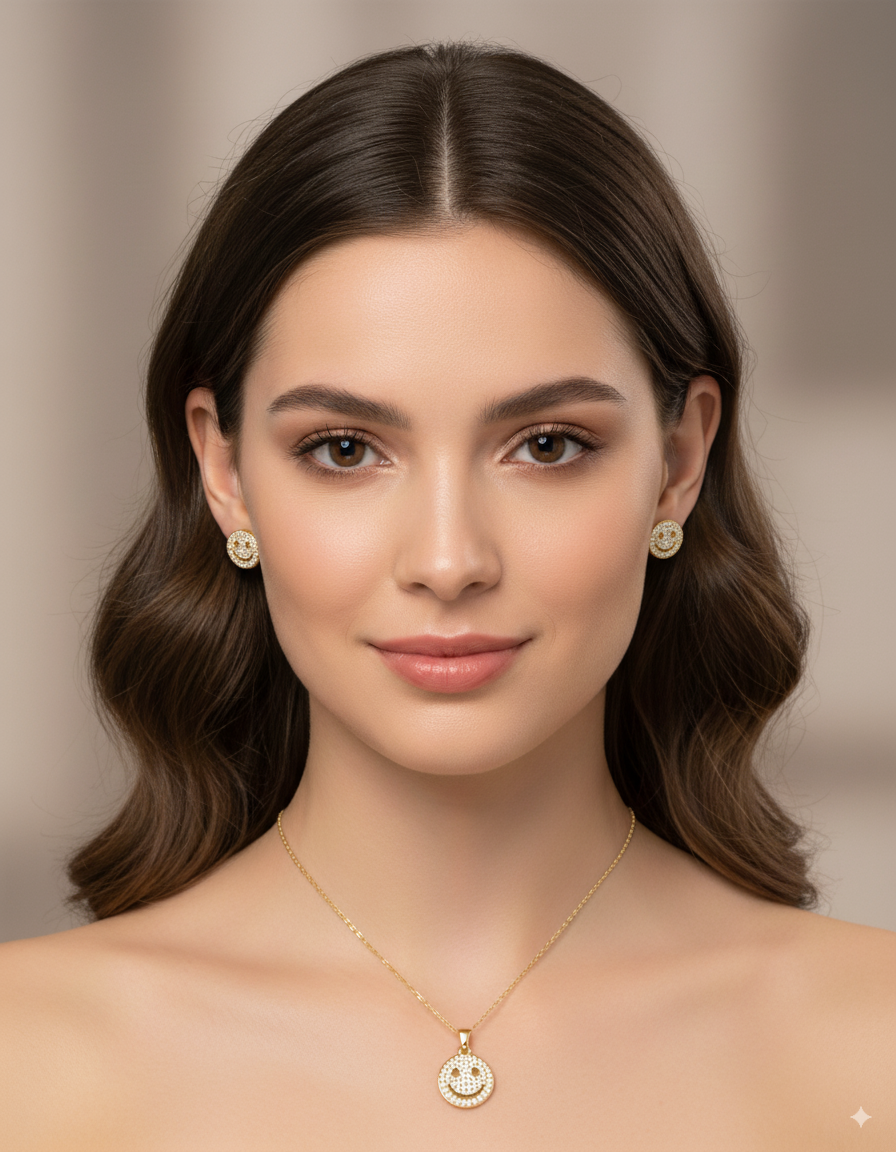 Conjunto dorado de carita sonriente M3 Acero Inoxidable