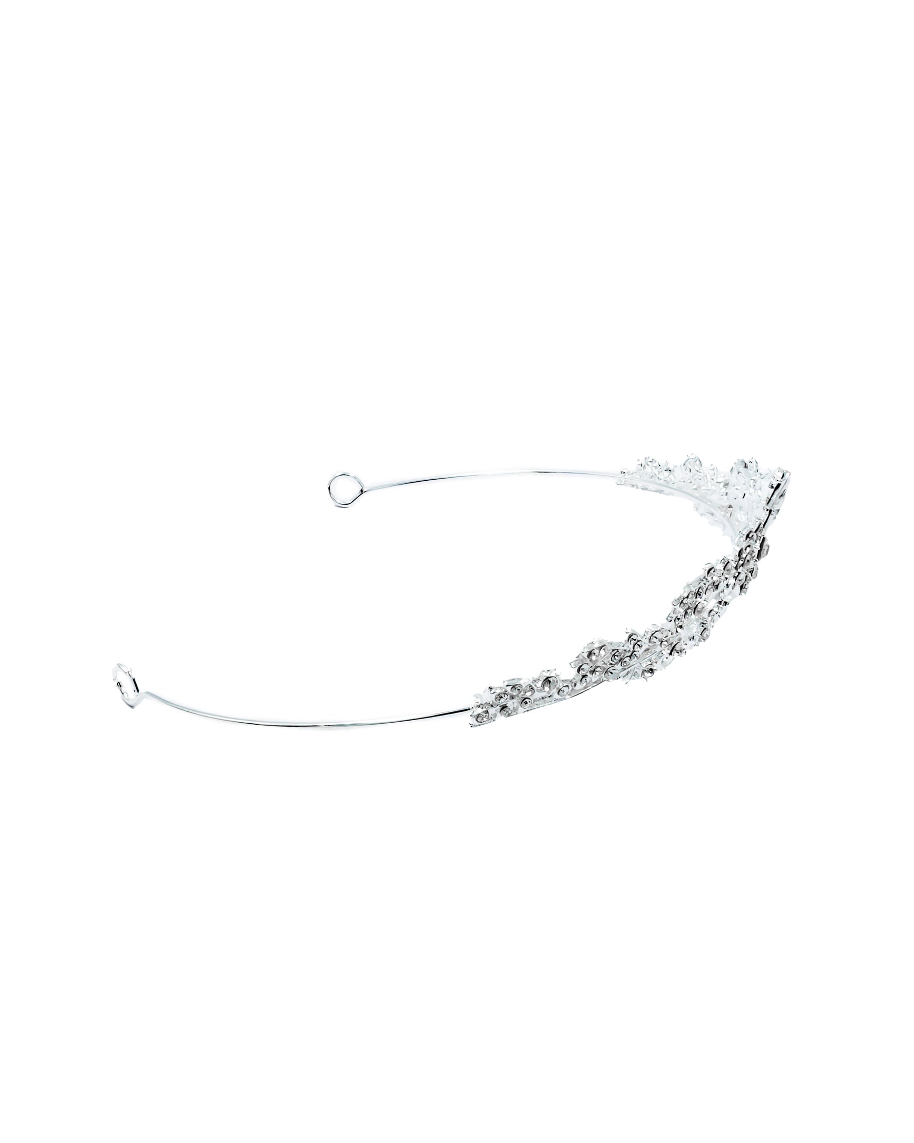Corona Plateada de Diadema con piedras  - M63 Oro Laminado