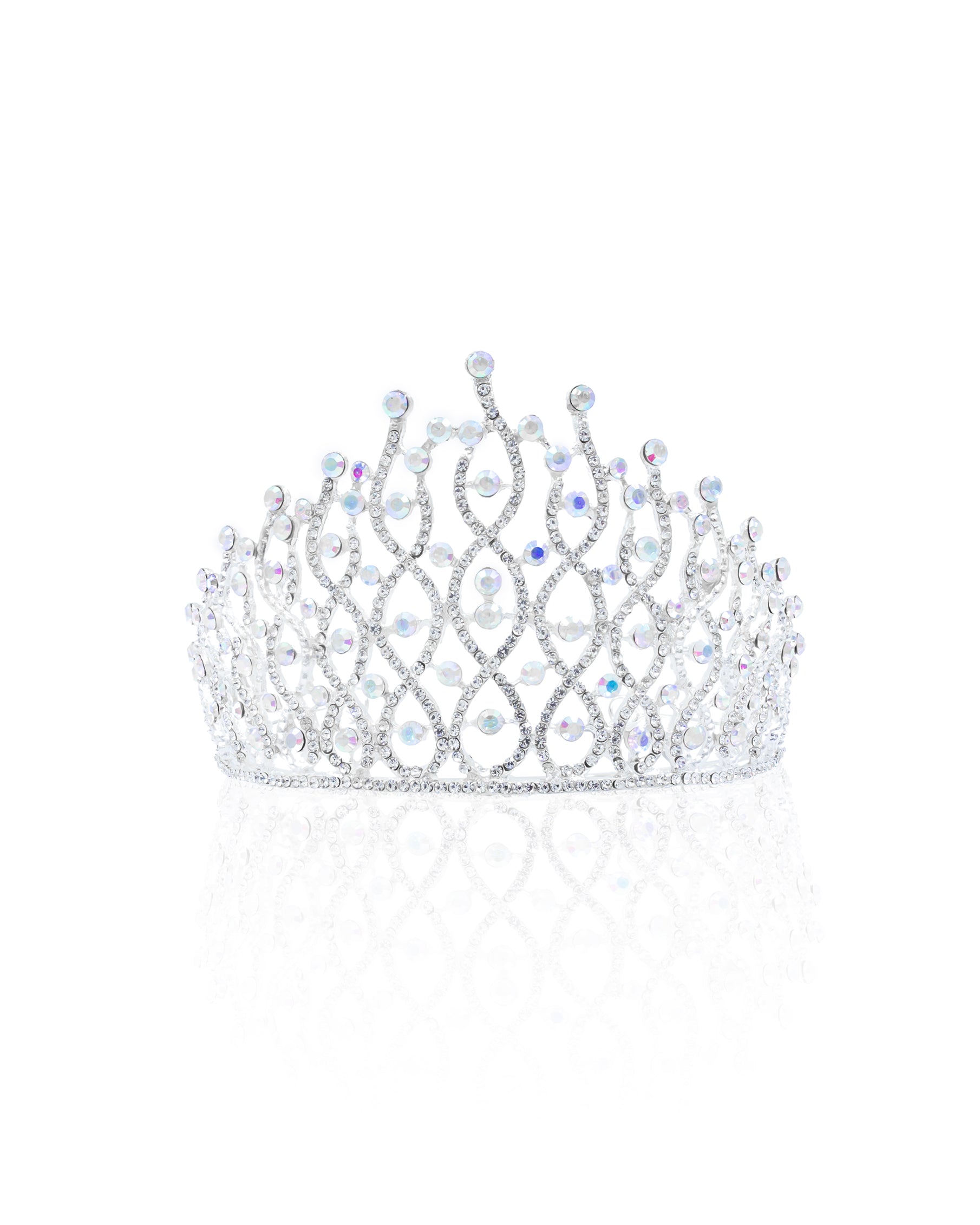 Corona Plateada de Diadema con piedras  - M66 Oro Laminado
