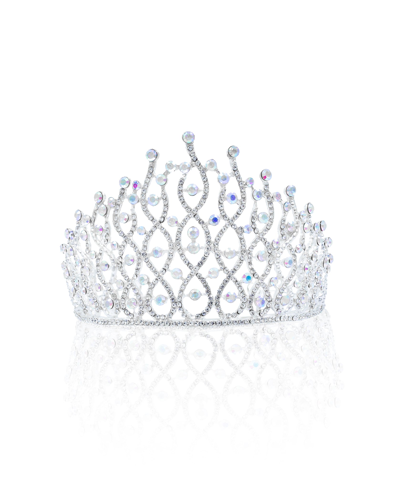 Corona Plateada de Diadema con piedras  - M71 Oro Laminado