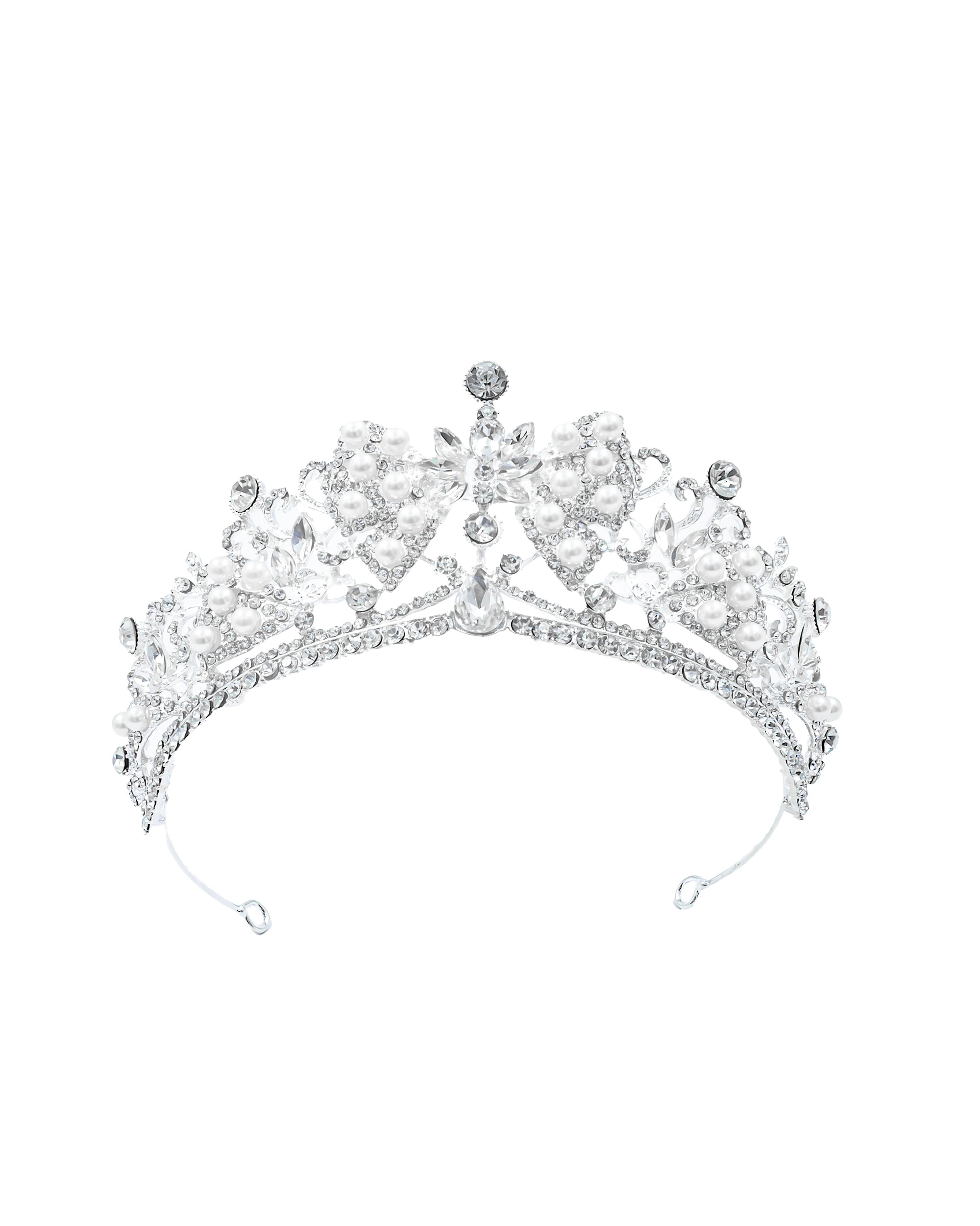 Corona Plateada de Diadema con piedras  - M70 Oro Laminado