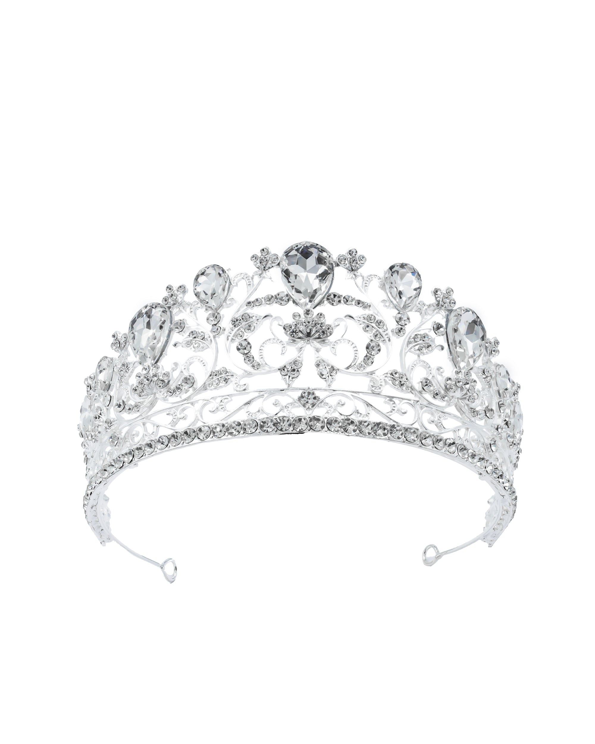 Corona Plateada de Diadema con piedras  - M76 Oro Laminado