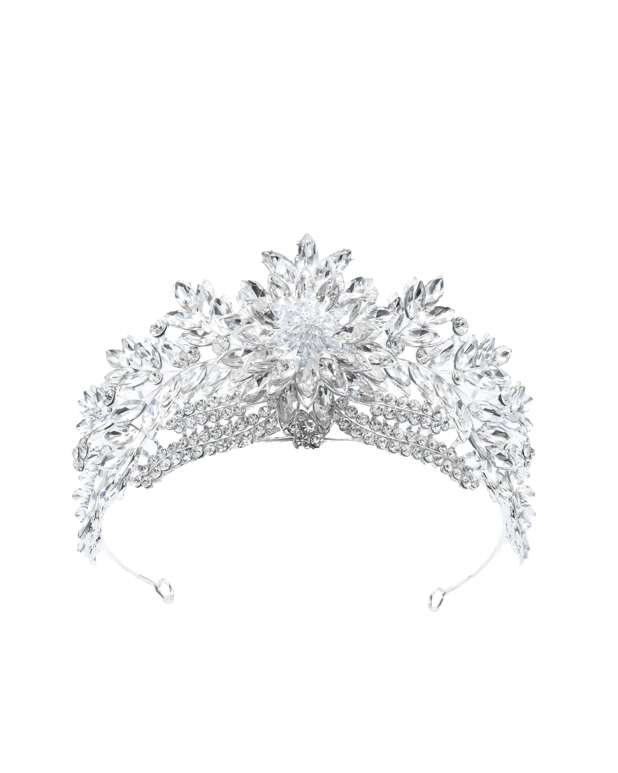 Corona Plateada de Diadema con piedras  - M79 Oro Laminado