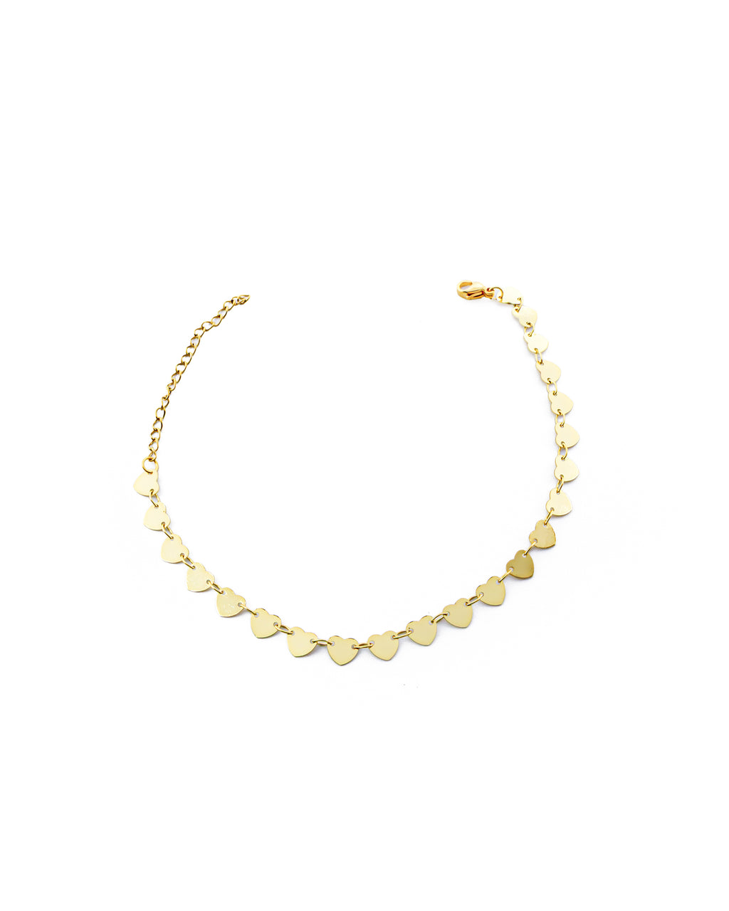 Tobilleras con dijes de corazon M8 Oro Laminado