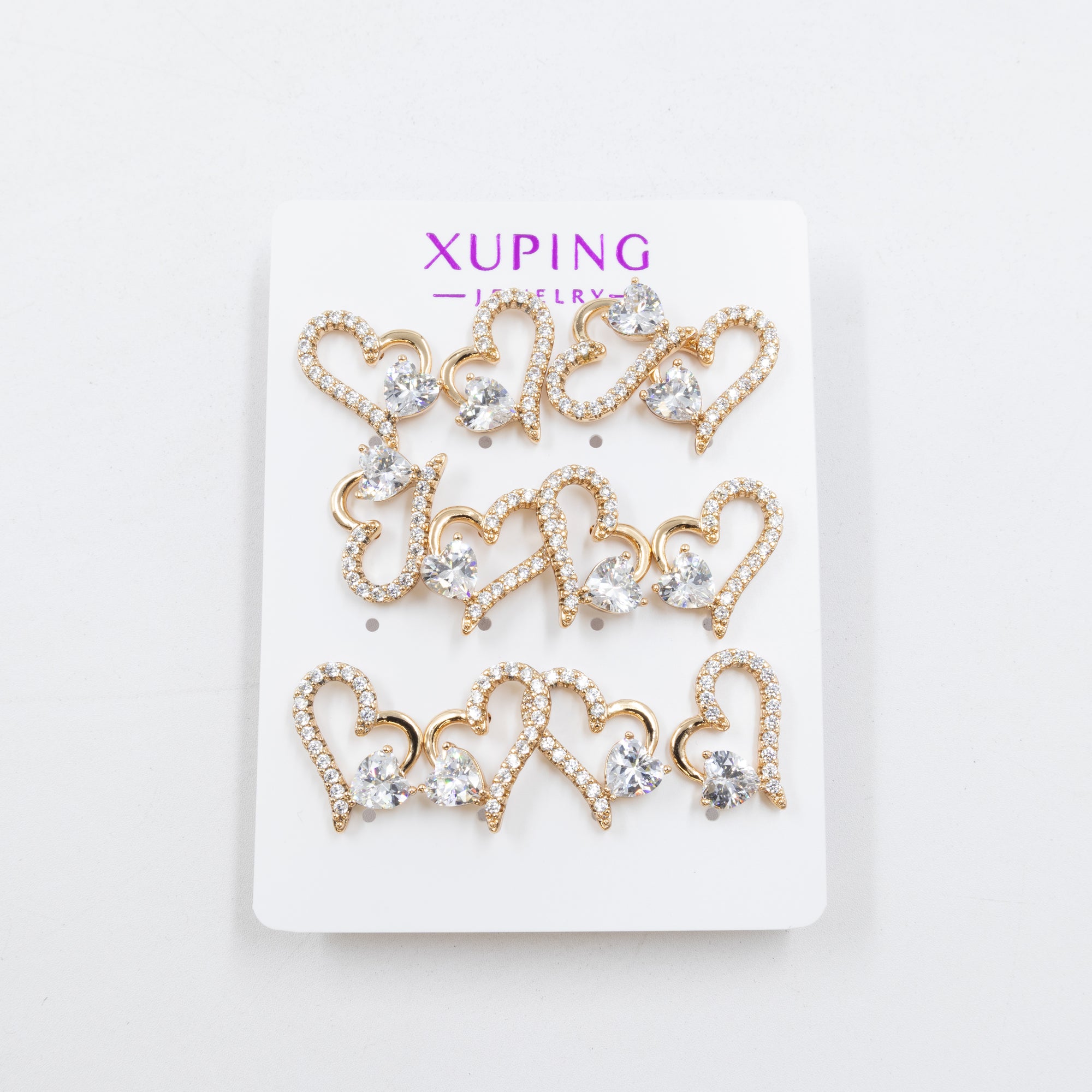 Paquete de 6 pares de aretes Xuping M43 Oro Laminado