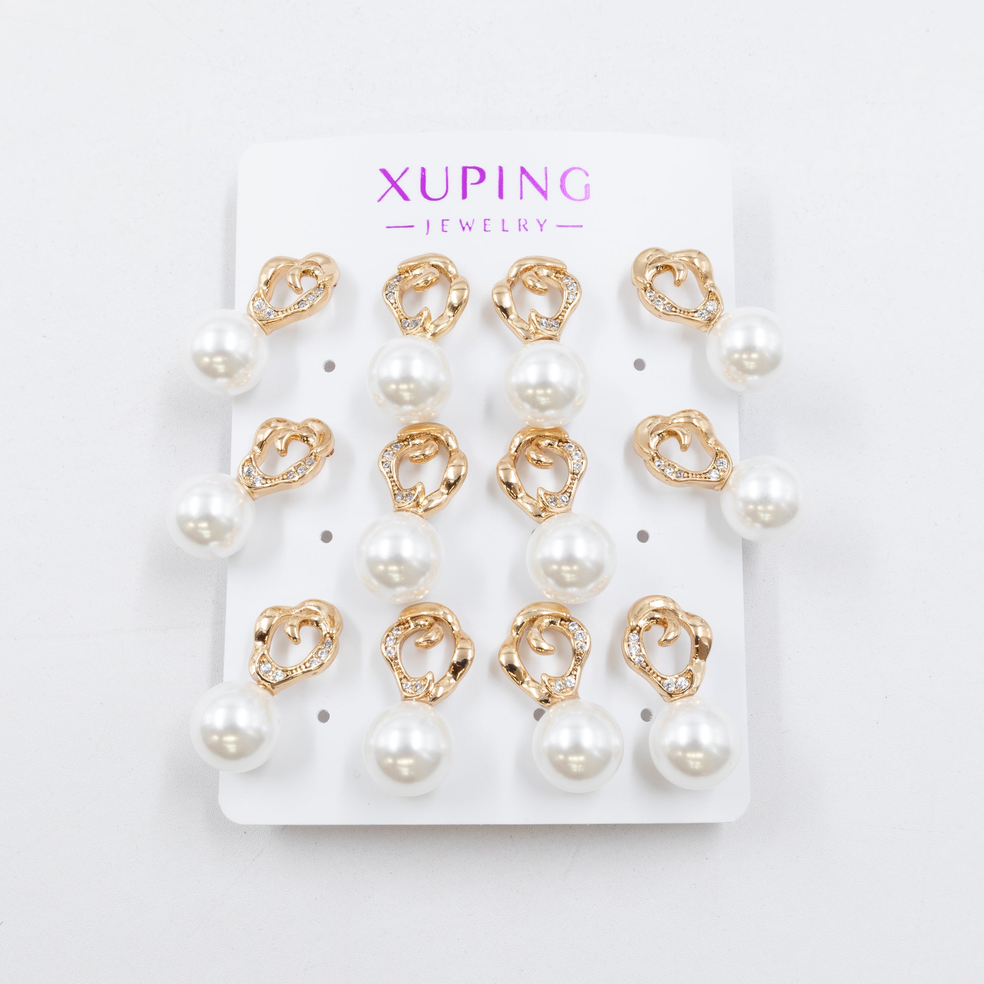 Paquete de 6 pares de aretes Xuping M18 Oro Laminado