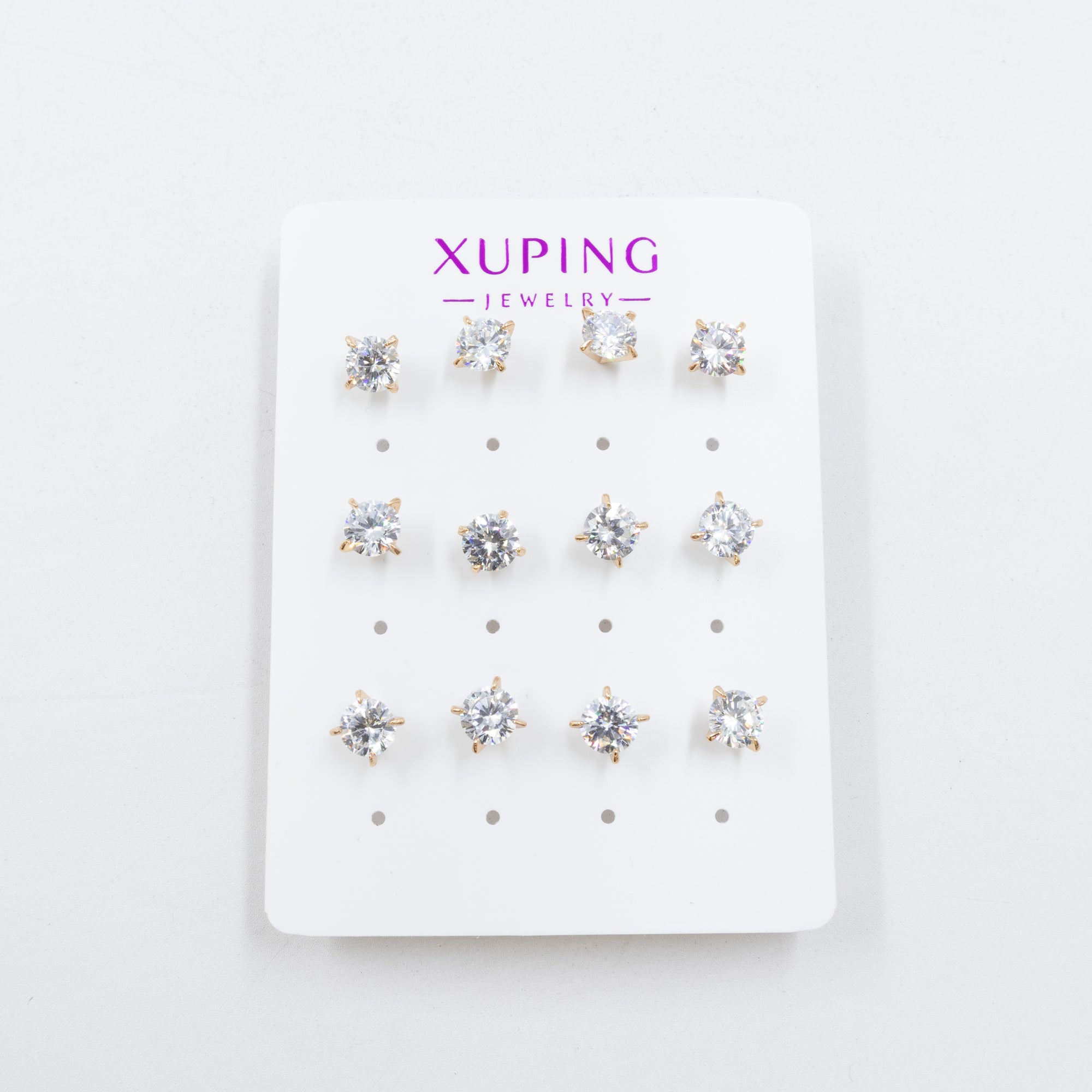 Paquete de 6 pares de aretes Xuping M7 Oro Laminado