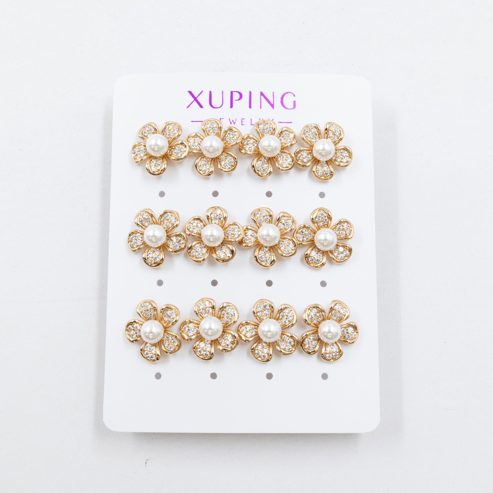 Paquete de 6 pares de aretes Xuping M38 Oro Laminado