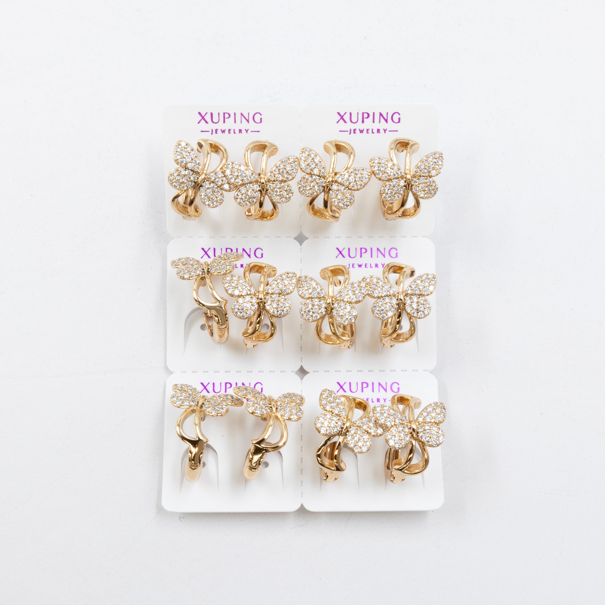 Paquete de 6 pares de aretes Xuping M44 Oro Laminado
