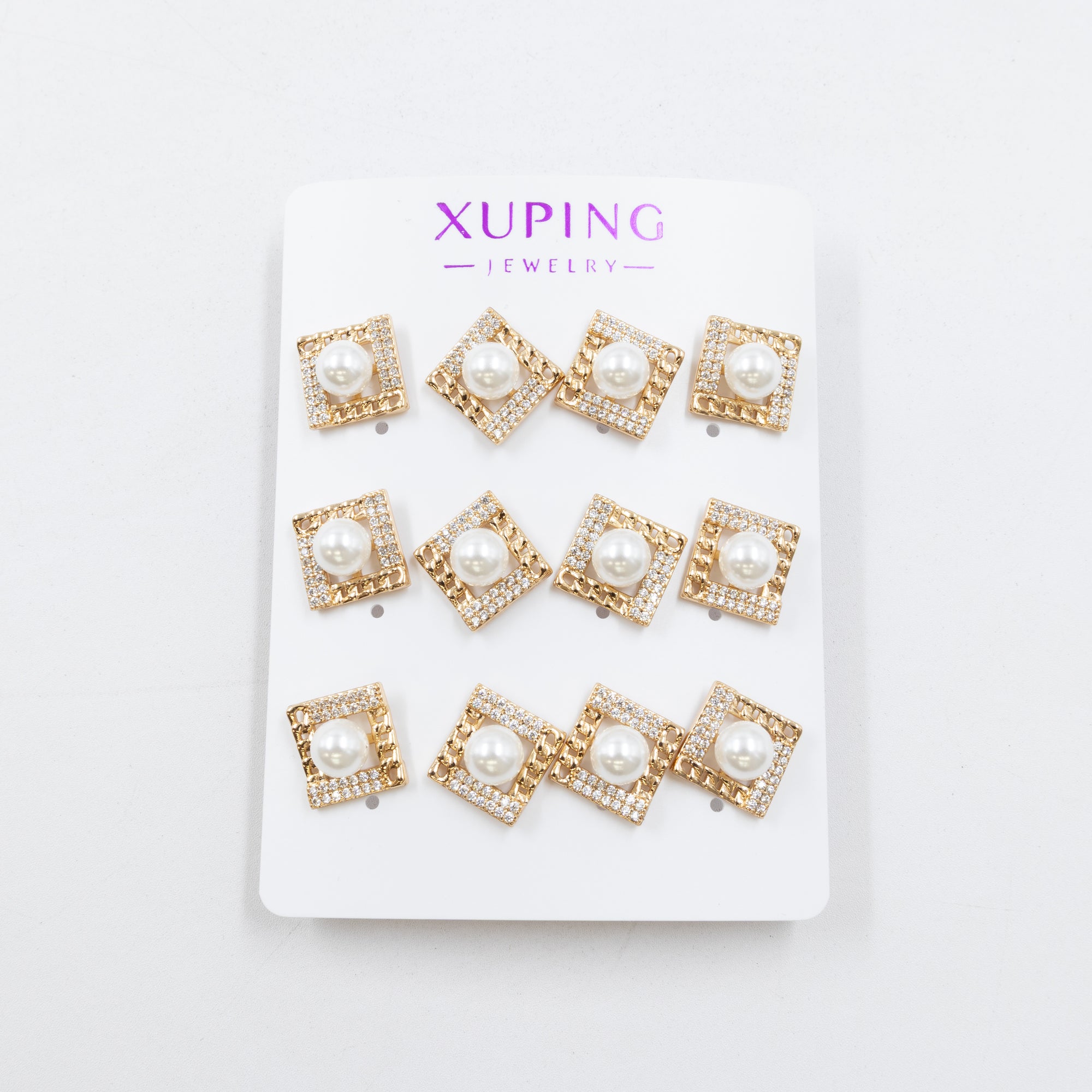 Paquete de 6 pares de aretes Xuping M28 Oro Laminado