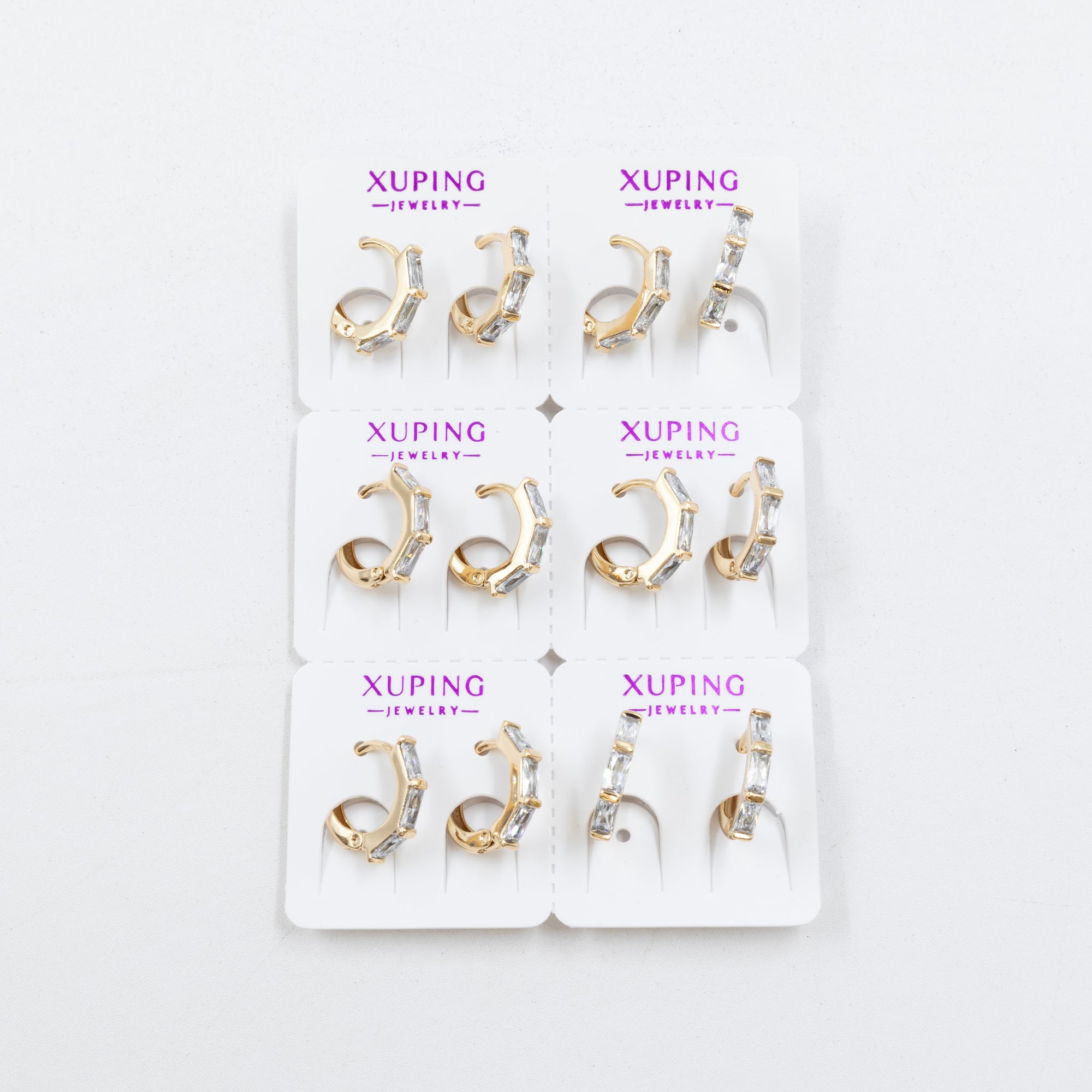 Paquete de 6 pares de aretes Xuping M47 Oro Laminado