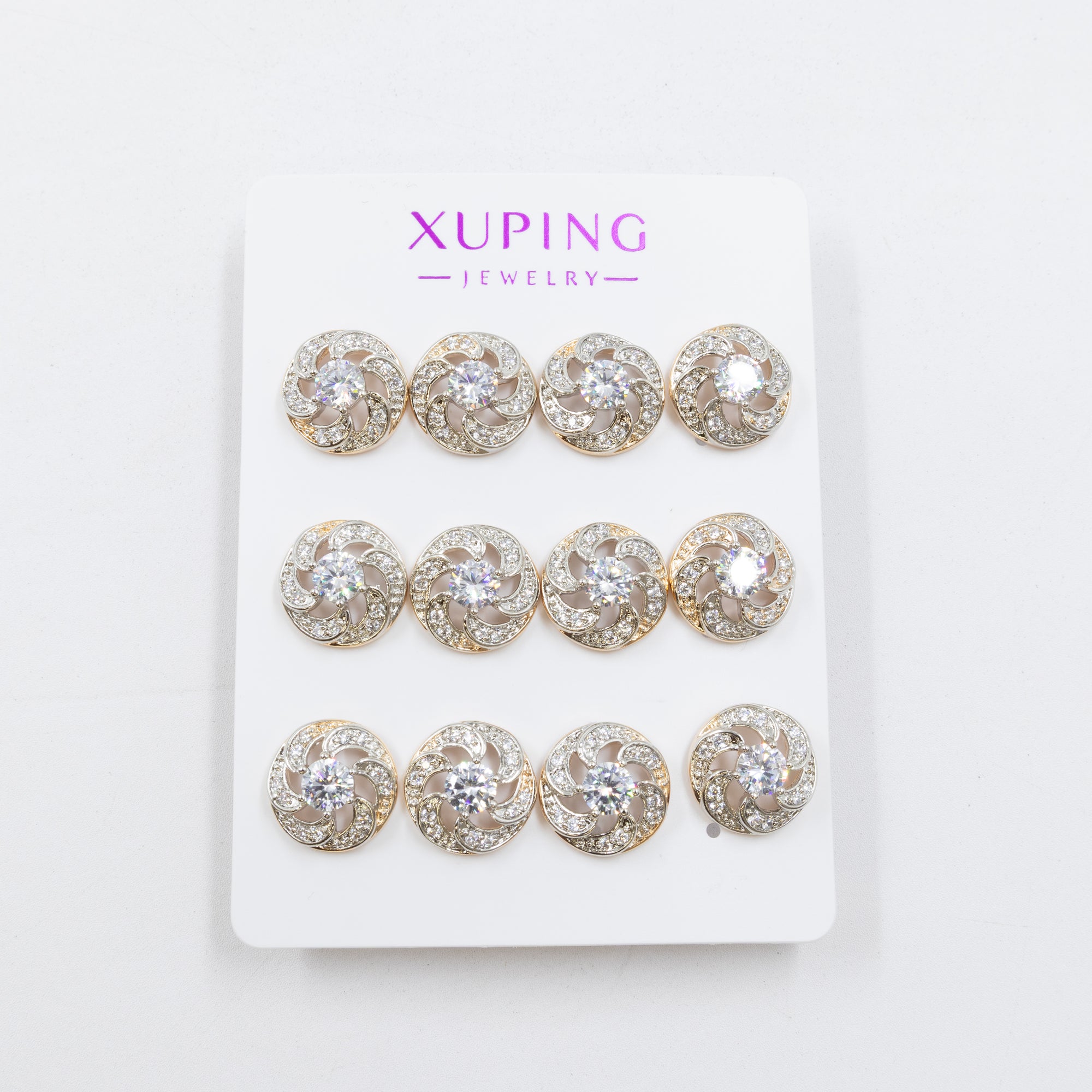 Paquete de 6 pares de aretes Xuping M39 Oro Laminado