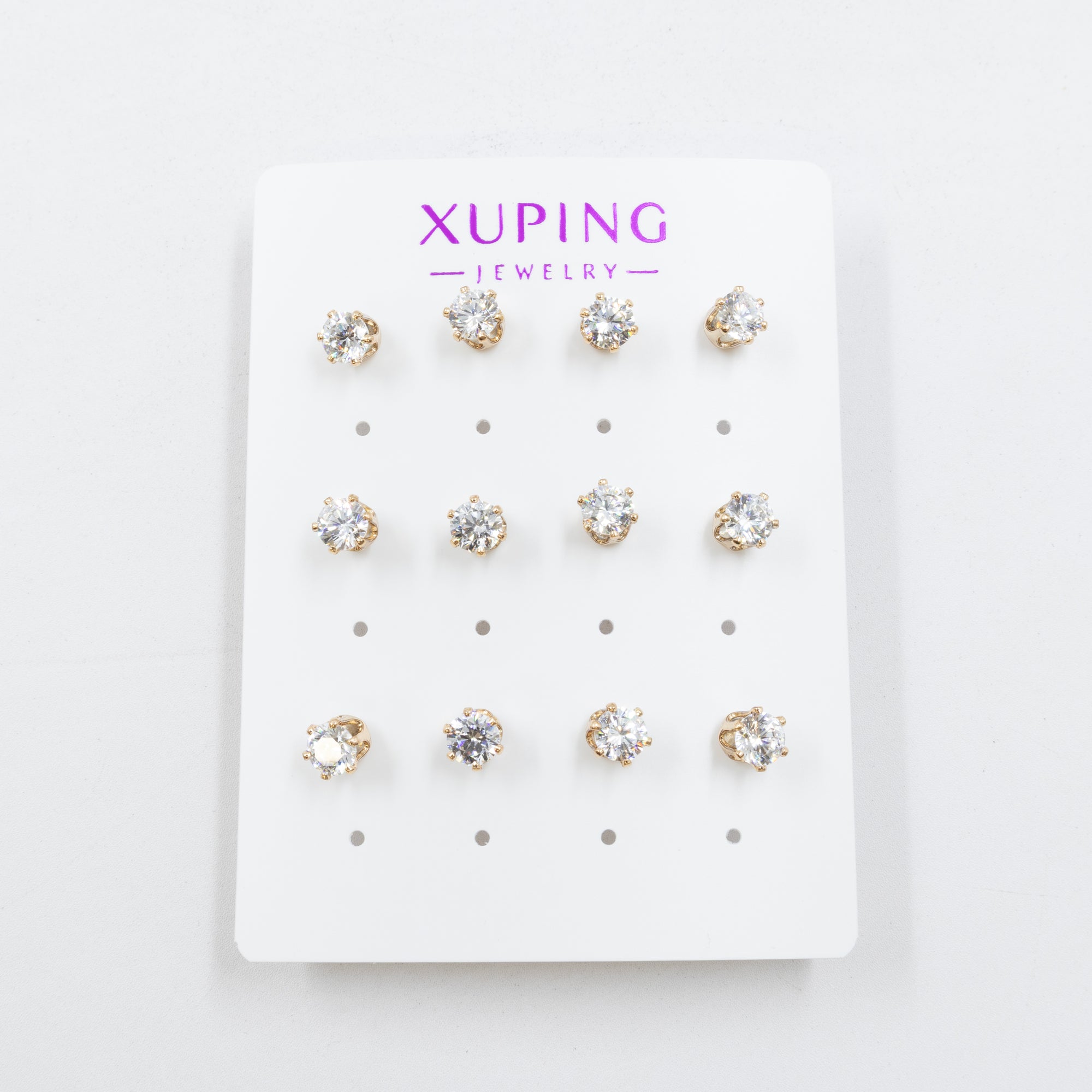 Paquete de 6 pares de aretes Xuping M41 Oro Laminado