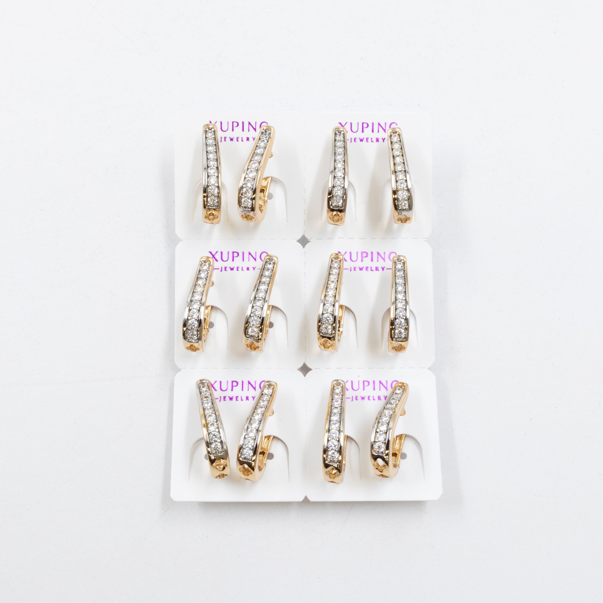 Paquete de 6 pares de aretes Xuping M33 Oro Laminado
