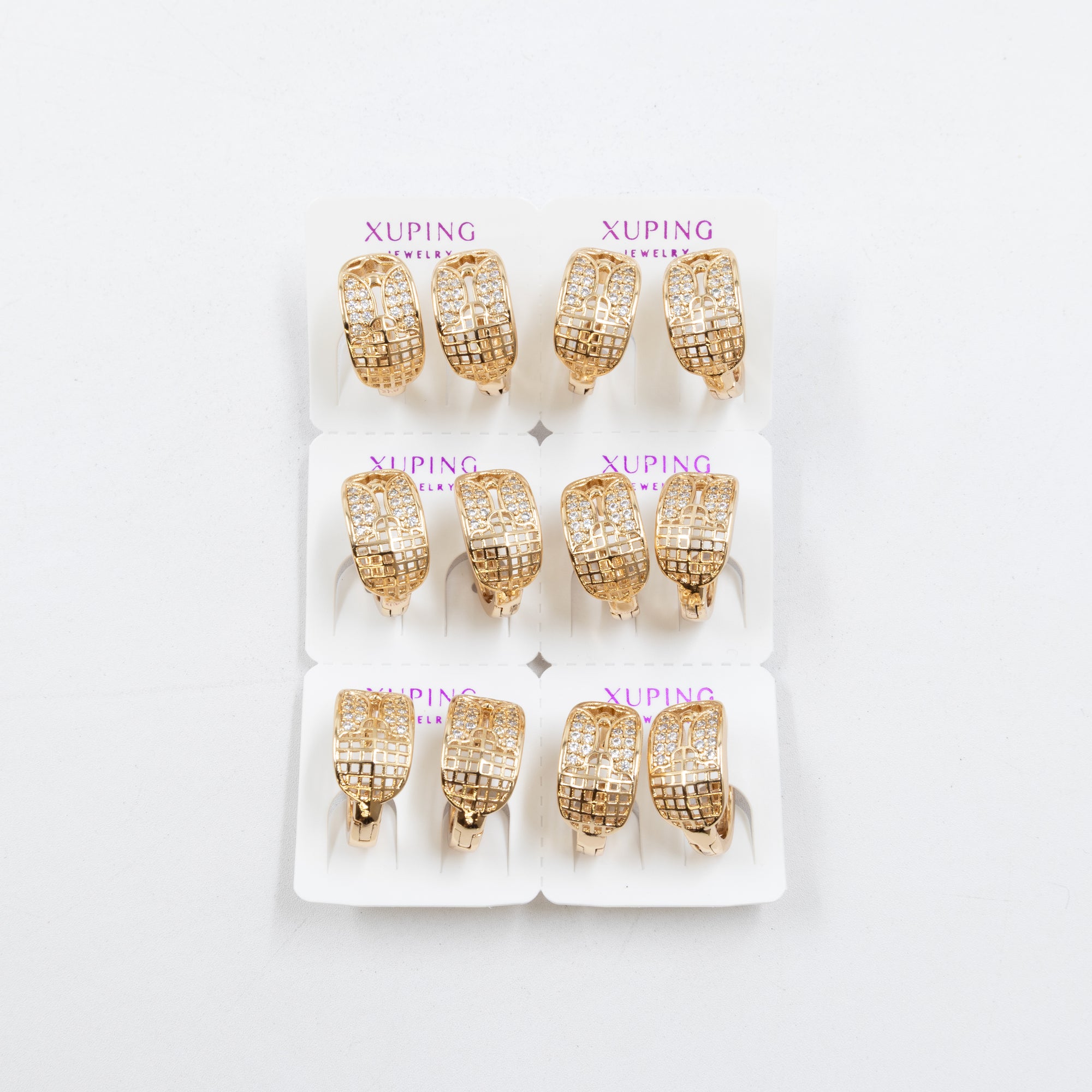 Paquete de 6 pares de aretes Xuping M37 Oro Laminado